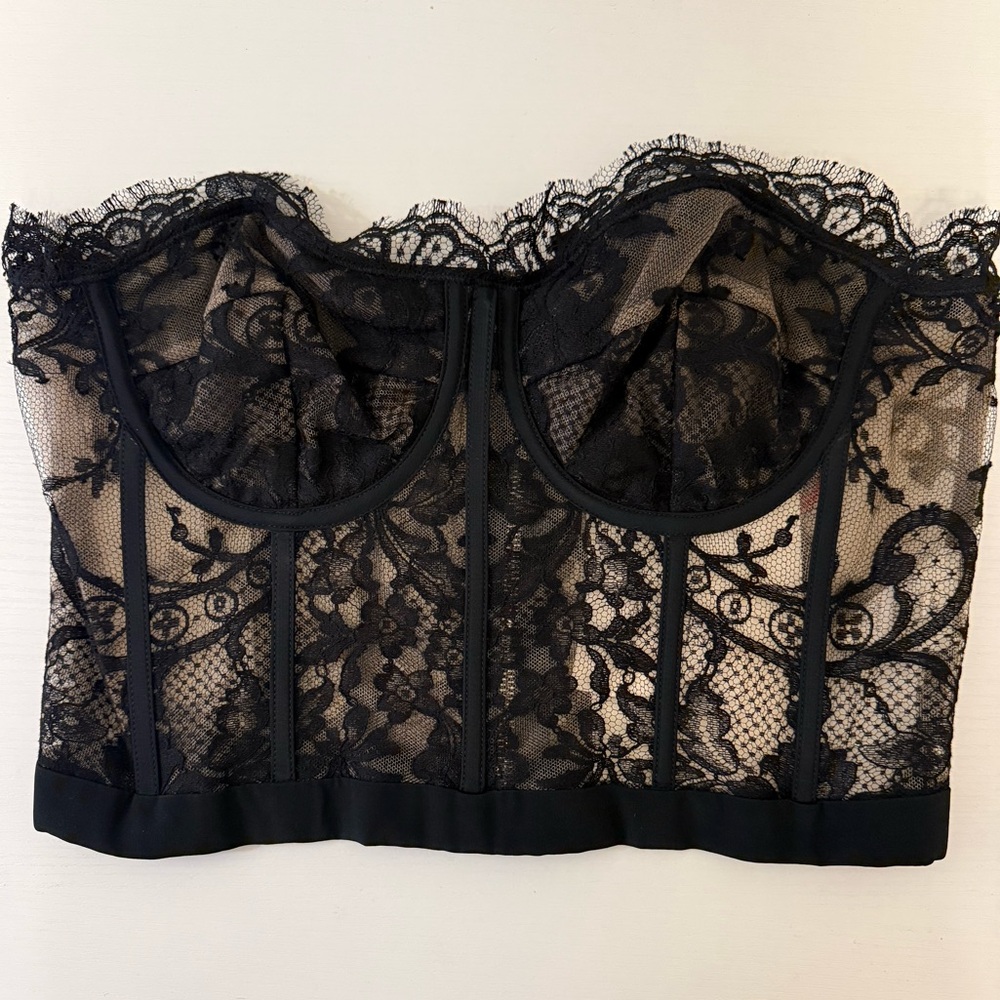 Alexander McQueen Black Lace Bustier